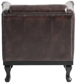 furniture-nabytek.cz - Masívne kreslo Chesterfield Dover z pravej kože, hnedé