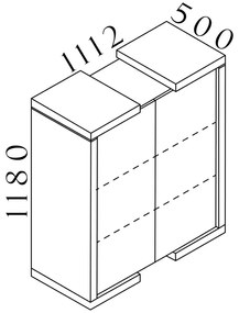 Stredná skriňa Lineart 111,2 x 50 x 118 cm, brest svetlý / antracit
