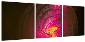 Obraz - abstrakcie špirály (s hodinami) (90x30 cm)