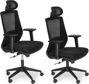 Otočná kancelárska stolička s tvarovaným operadlom a opierkou hlavy, nastaviteľná výška