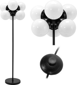 Toolight - Podlahová lampa 6xE27 APP905-6F, čierna-biela, OSW-03204