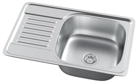 Erga HD, 1-komorový oceľový drez 660x420x160 mm, dekor hladký brúsený satén, ERG-MLS-HD6642