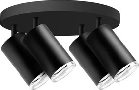 LED RGBW stmievateľné kúpeľňové bodové svietidlo TURYN 4xGU10/6W/230V IP44 čierne