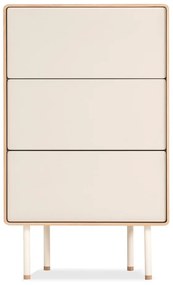 Vysoká komoda z dubového dreva v bielo-prírodnej farbe 60x100 cm Fina – Gazzda