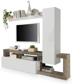 Obývacia stena LENOR biela/hnedá