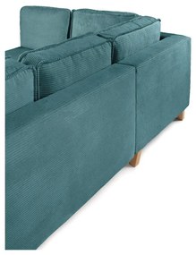 Tyrkysovomodrá menčestrová rozkladacia rohová pohovka (ľavý roh) Tori – Bonami Selection