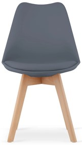 Tmavosivá stolička BALI MARK s bukovými nohami