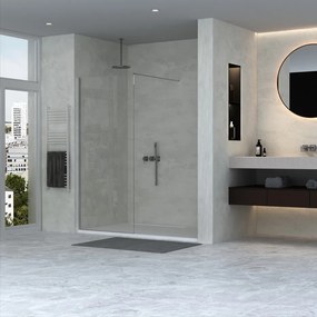 Erga Paris, sprchová zástena Walk-In 30x200 cm, 8mm číre sklo, chrómový profil, ERG-V02-PARIS-030x200-CL-CR