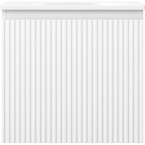 Mexen Rivel, kúpeľňová skrinka 50 cm s umývadlom Vela, 1 zásuvka, drážkovaná, biela matná, 91A20-05047-1-BF01-W23M01