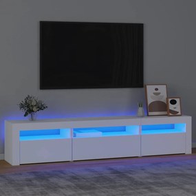 TV skrinka s LED svetlami biela 195x35x40 cm