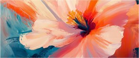 Obraz - Maľovaný kvet (120x50 cm)