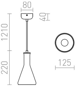RED - Design Rendl - R12663 - Luster na lanku PULIRE 1xE14/28W/230V