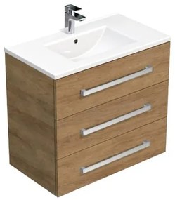 Kúpeľňová skrinka s umývadlom SAT Cube Way 80x76,5x46 cm Hickory dub CUBE46803DHMOD