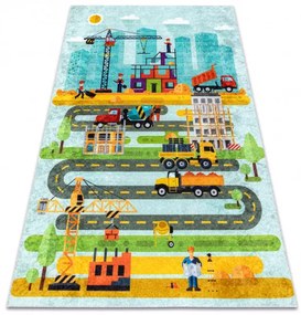 Dywany Łuszczów, Detský kusový koberec Junior 52105.801 Construction site, 80x150, viacfarebná, detská izba