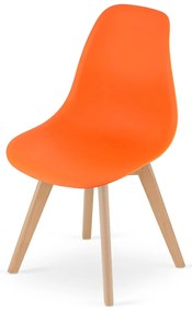 Oranžová stolička KITO s bukovými nohami