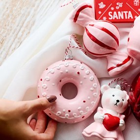Vianočná ozdoba EVI PINK donut 710186