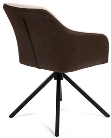 Noela Otočná jedálenská stolička látková LOREN hnedá/krémová