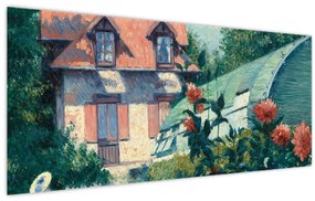 Obraz - Gustave Caillebotte, Dahlias, Garden at Petit Gennevilliers, reprodukcia (120x50 cm)