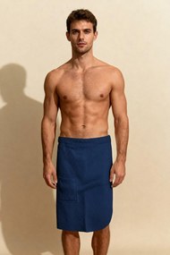 Vaflová osuška na zapínanie (kilt) tmavomodrá Veľkosť: L/XL