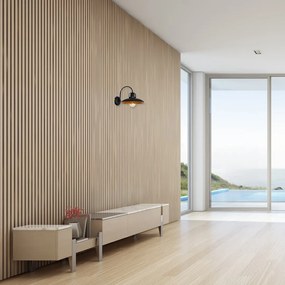 Nástenné svietidlo Felix, 1x zlaté/čierne kovové tienidlo, b