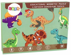 Lean Toys Vzdelávacia sada magnetických puzzle - Dinosaury