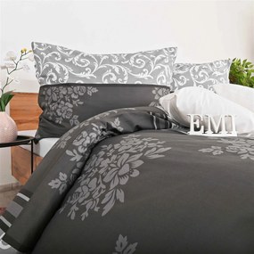Obliečky bavlnené Natura sivé EMI: Štandardný set jednolôžko obsahuje 1x 140x200 + 1x 70x90