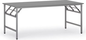 Konferenčný stôl FAST READY, 180x90 cm, sivostrieborná podnož, grafit