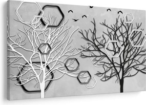 Abstraktný obraz so stromami (90x60 cm)