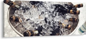 Obraz - šampanské v ľade (120x50 cm)