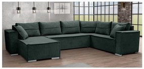 Univerzálna rohová rozkladacia sedacia súprava do U LONDON zelená