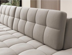 Béžová zamatová rozkladacia rohová pohovka (ľavý roh/s leňoškou) Blezalt – ELTAP