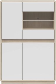 XXXLutz VITRÍNA, biela, farba duba, 95/141,5/42 cm Hom`in - Sklenené vitríny - 002427023701