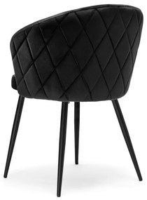 Jedálenská stolička HAMPTON zamatová, čierna