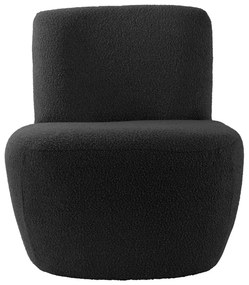 Čierne kreslo z textílie buklé Ada – Leitmotiv