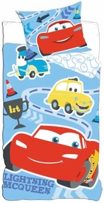 Bavlnené obliečky do detskej postieľky Auta - Blesk McQueen - Disney - 90 x 140 cm + 40 x 55 cm.