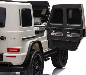 LEAN CARS Mercedes G63 XXL White 4x4 Auto na batérie