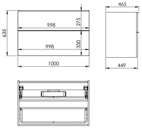 Elita Look, umývadlová skrinka 100x45x64 cm 2S PDW, zelená matná, ELT-168562