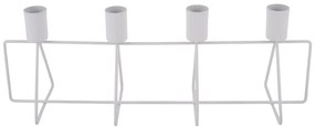 Biely svietnik na 4 sviečky PT LIVING, dĺžka 40 cm