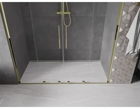 Mexen Velar L Duo, posuvné sprchové dvere do otvoru 180 cm, 8mm číre sklo, zlatá lesklá, 871-180-003-02-50