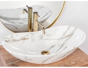 REA-U8597 - Umývadlo na dosku ROYAL 36x62 cm keramika/mramorový dekor