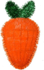 Oranžová nástenná plastová dekorácia mrkva - 20*3*37 cm