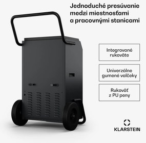 Klarstein DuraDry 90L odvlhčovač vzduchu, 90 l/deň, 120-180 m², nehrdzavejúca oceľ, mobilný, 450 m³/h