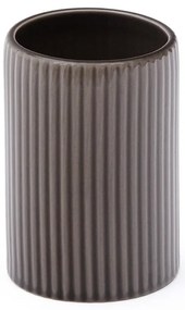 Tmavohnedý keramický téglik na zubné kefky Selime – Kave Home