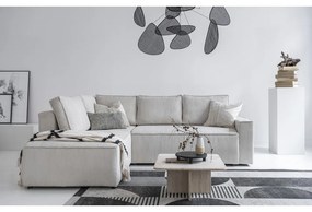 Biela menčestrová rozkladacia rohová pohovka (ľavý roh) Brave Dave – Miuform