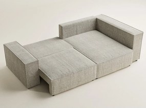 Béžová ženilková rozkladacia/s úložným priestorom rohová pohovka (pravý roh/do L) Tonga – Maison de Rêve