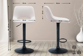 2x Barová stolička Camden - látka, čierny rám - Krémová