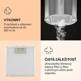 Klarstein Barella, digestor, 38 cm, 518 m³/h, LED, biely
