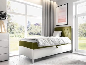 Kontinentálna posteľ Junior Gerdise 1, Strana: pravá, Rozmer postele: 100x200, Dostupné poťahy: ekokoža Soft 017 (biela) + Fresh 12