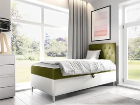 Kontinentálna posteľ Junior Gerdise 1, Strana: pravá, Rozmer postele: 100x200, Dostupné poťahy: ekokoža Soft 017 (biela) + Fresh 12