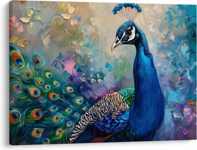 Obraz - Maľba páva (70x50 cm)